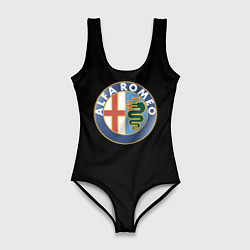 Купальник-боди 3D женский Alfa romeo авто, цвет: 3D-принт