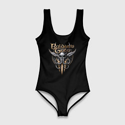 Купальник-боди 3D женский Baldurs gate logo, цвет: 3D-принт