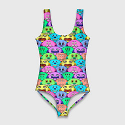 Купальник-боди 3D женский Мультяшные персонажи монстрики, цвет: 3D-принт