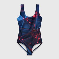 Купальник-боди 3D женский Абстрактные треугольные элементы, цвет: 3D-принт