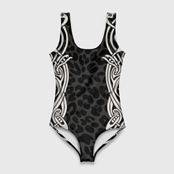 Купальник-боди 3D женский Скандинавский кельтский узор, цвет: 3D-принт