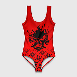 Купальник-боди 3D женский Cyberpunk steel samurai, цвет: 3D-принт