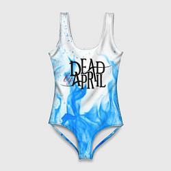 Купальник-боди 3D женский Dead by april fire blue, цвет: 3D-принт