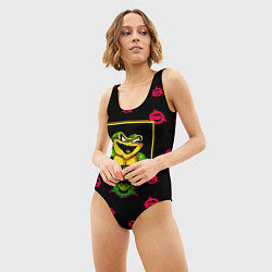 Купальник-боди 3D женский Боевые жабы паттерн, цвет: 3D-принт — фото 2