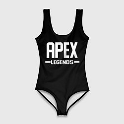 Купальник-боди 3D женский Apex legends logo white, цвет: 3D-принт