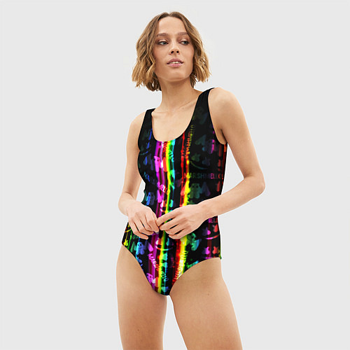 Женский купальник-боди Marshmello градиент / 3D-принт – фото 3