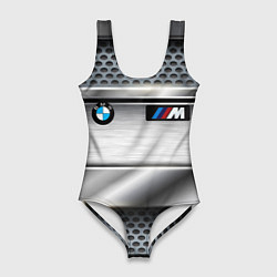 Купальник-боди 3D женский BMW metal texture, цвет: 3D-принт