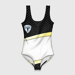 Купальник-боди 3D женский Tesla carbon steel auto, цвет: 3D-принт