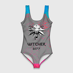 Купальник-боди 3D женский Cyberpunk 2077 x ведьмак соты, цвет: 3D-принт