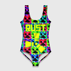 Купальник-боди 3D женский Minecraft x rust, цвет: 3D-принт