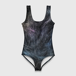 Купальник-боди 3D женский Разноцветные хаотичные линии, цвет: 3D-принт