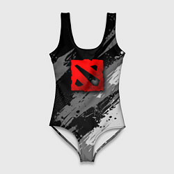 Купальник-боди 3D женский Dota 2 - монохромный серый, цвет: 3D-принт
