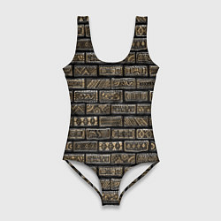 Купальник-боди 3D женский Стена из декоративного кирпича, цвет: 3D-принт