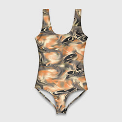 Купальник-боди 3D женский Абстракция - закрученный узор, цвет: 3D-принт