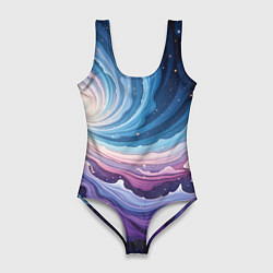 Купальник-боди 3D женский Космическая волна, цвет: 3D-принт