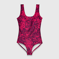 Купальник-боди 3D женский Насыщенный розовый текстура, цвет: 3D-принт