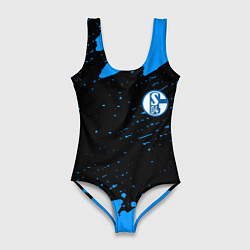 Купальник-боди 3D женский Schalke 04 fc blue color, цвет: 3D-принт