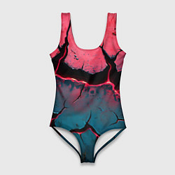 Купальник-боди 3D женский Объемные разломы текстура, цвет: 3D-принт