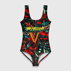 Купальник-боди 3D женский God of War битва огня, цвет: 3D-принт