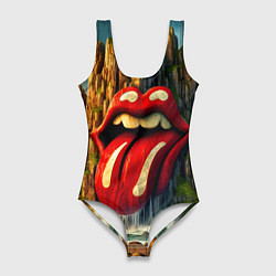 Купальник-боди 3D женский Rolling Stones - sea rocks, цвет: 3D-принт