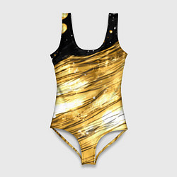 Купальник-боди 3D женский Золотой текстурный фон, цвет: 3D-принт