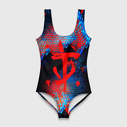 Купальник-боди 3D женский Doom космическая абстракция, цвет: 3D-принт