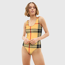 Купальник-боди 3D женский Классическая клеточка, цвет: 3D-принт — фото 2