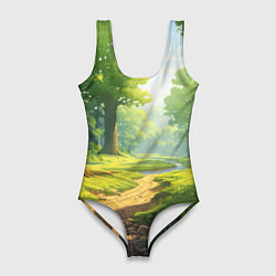 Купальник-боди 3D женский Fabulous forest, цвет: 3D-принт