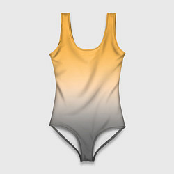 Купальник-боди 3D женский Бледный жёлто-серый градиент, цвет: 3D-принт