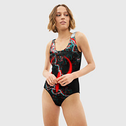 Купальник-боди 3D женский Quake молнии шторм глитч, цвет: 3D-принт — фото 2