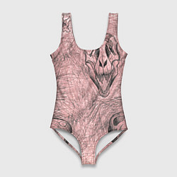 Женский купальник-боди Черепа динозавров - эскиз