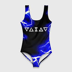 Купальник-боди 3D женский Ведьмак молнии, цвет: 3D-принт