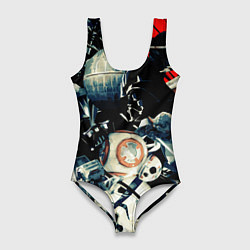 Купальник-боди 3D женский Звездные войны персонажи, цвет: 3D-принт