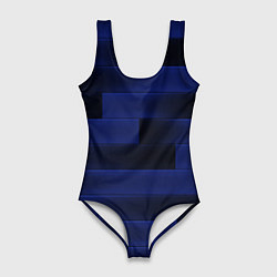 Женский купальник-боди Color blue square