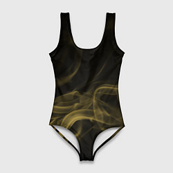 Купальник-боди 3D женский Color smoke yellow, цвет: 3D-принт