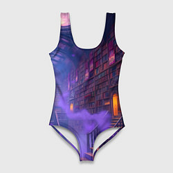 Купальник-боди 3D женский Таинственная библиотека, цвет: 3D-принт