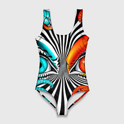 Купальник-боди 3D женский Глаз и щупальца, цвет: 3D-принт