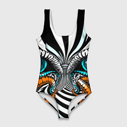 Купальник-боди 3D женский Глаз и щупальца, цвет: 3D-принт
