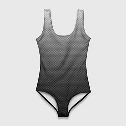 Купальник-боди 3D женский Текстурированный градиент тёмно-серый, цвет: 3D-принт