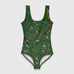 Купальник-боди 3D женский Земли Крепости - Герои 3, цвет: 3D-принт