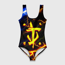 Купальник-боди 3D женский Doom молнии шторм, цвет: 3D-принт