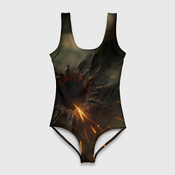 Женский купальник-боди Следы от пуль на камуфляже