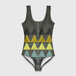 Купальник-боди 3D женский Абстрактный лес геометрический, цвет: 3D-принт