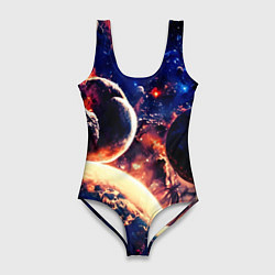 Купальник-боди 3D женский Фантастический космос планеты, цвет: 3D-принт