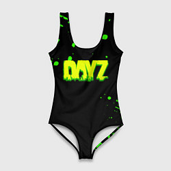 Купальник-боди 3D женский Dayz кислотное краски логотип, цвет: 3D-принт