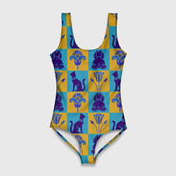 Купальник-боди 3D женский Символы Египта, цвет: 3D-принт
