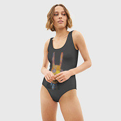 Купальник-боди 3D женский Умный заяц строгий стиль, цвет: 3D-принт — фото 2