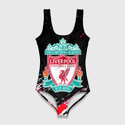Купальник-боди 3D женский Liverpool краски штрихи, цвет: 3D-принт
