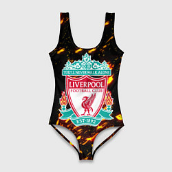 Купальник-боди 3D женский Liverpool краски огненные, цвет: 3D-принт