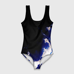 Купальник-боди 3D женский Синее пламя, цвет: 3D-принт